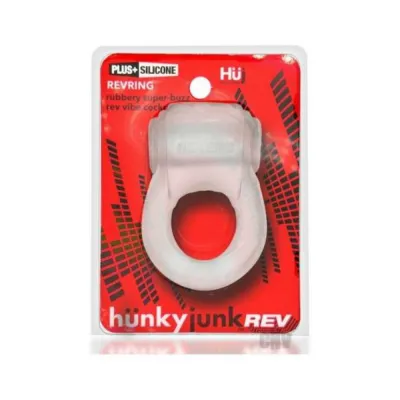 Cock Rings Hunkyjunk Revring Cockring With Bullet Vibrator Clear Ice