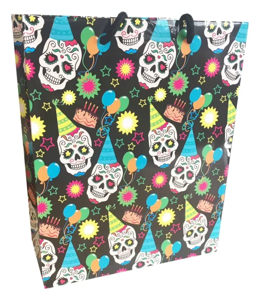 Sugar Skull Birthday Pattern Gift Bag 8x10