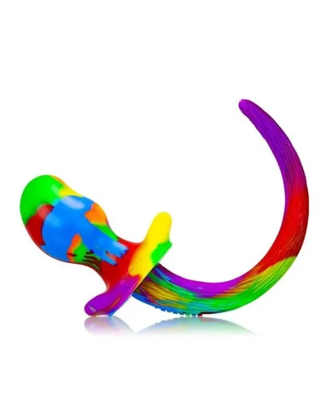 Puppy Tail Buttplug - Mastiff - 5 Inch - Rainbow - X-large