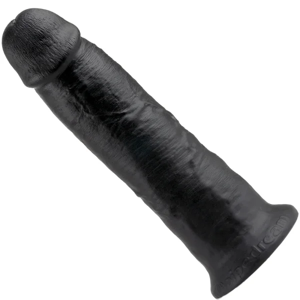 10" Veined & Girthy Black Suction Cup Dildo