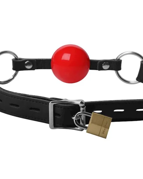 Classic Locking Silicone Ball Gag - Red