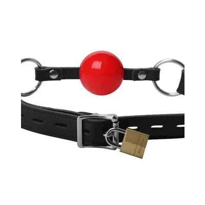 Classic Locking Silicone Ball Gag Red