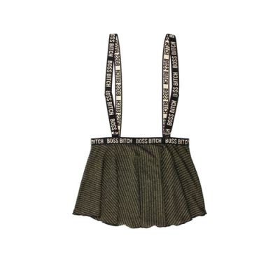 Skater Skirt With Suspenders Black Gold L XL