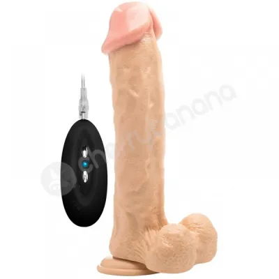 Realrock Vibrating 11 Flesh Realistic Cock With Scrotum