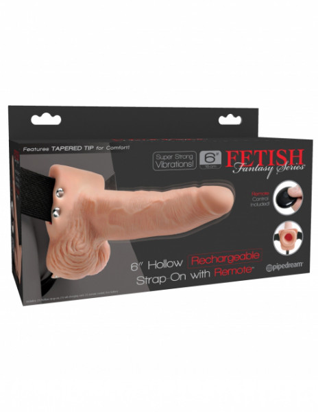 Fetish Fantasy 6 Inch Hollow Rechargeable Strap-On with Remote — image 9 of 12