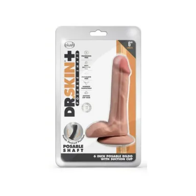 Dr Skin Plus Posable Dildo With Balls 6 In Mocha