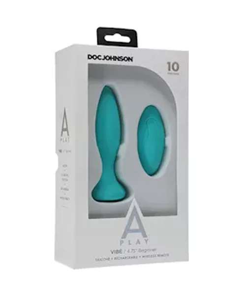 A-play Anal Vibe - Remote Controlled Beginner Plug - Teal - 4.75 Inch — image 3 of 4