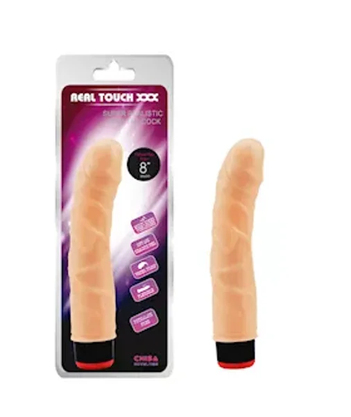 Real Touch Vibrating Cock - 8 Inch - Flesh - 8 Inch — image 4 of 4