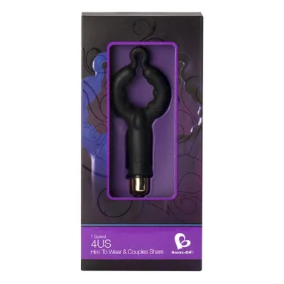 4US Vibrating Cock Ring Black