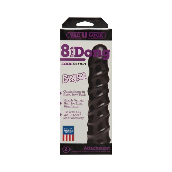 Vac-U-Lock 8 inches Dong Raging Hard-Ons Black