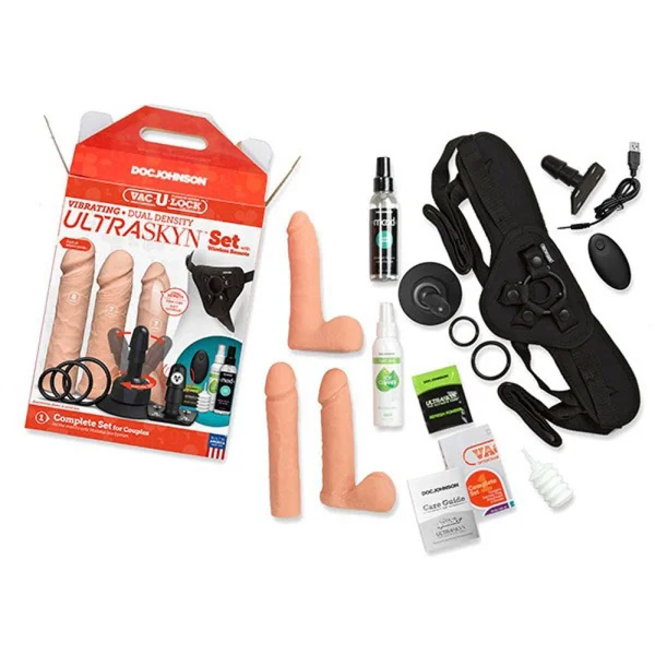 Vac-U-Lock Vibrating Dual Density Ultraskyn 3 Dong Set With Wireless Remote — image 24 of 25
