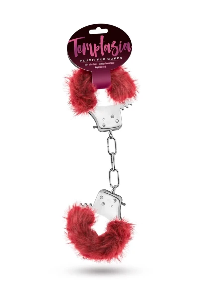 Temptasia - Plush Fur Cuffs - Burgundy