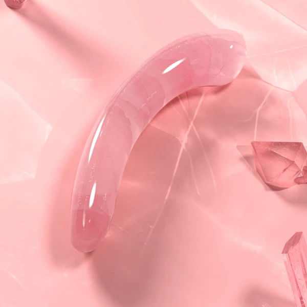 Pixii 5.7" Rose Quartz Crystal Dildo By Biird