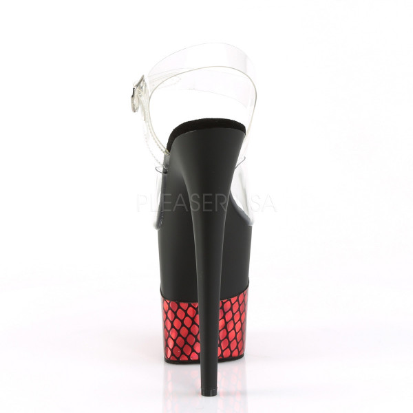 8 inches Heel, 4 inches PF Ankle Strap Sandal w/ Fish Skin Design — image 8 of 12