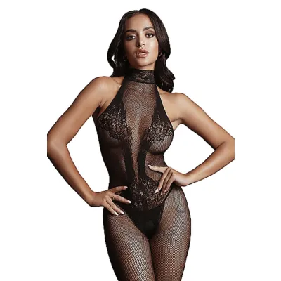Le Desir Black Fishnet and Lace Bodystocking