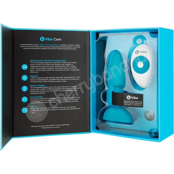 B-Vibe Petite Rimming Sensation Teal Silicone 4.9" Butt Plug