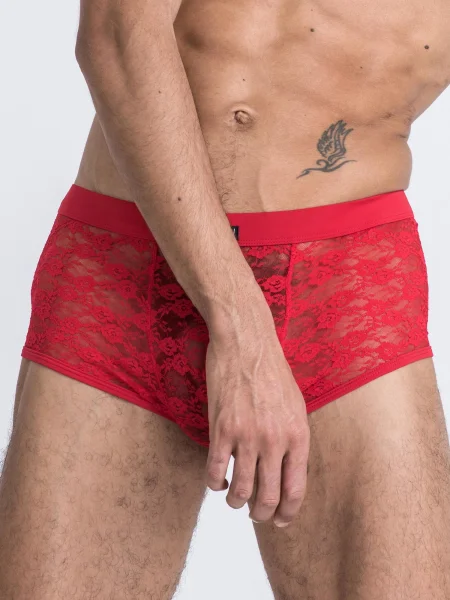 LHM Red Lace Boxer Shorts
