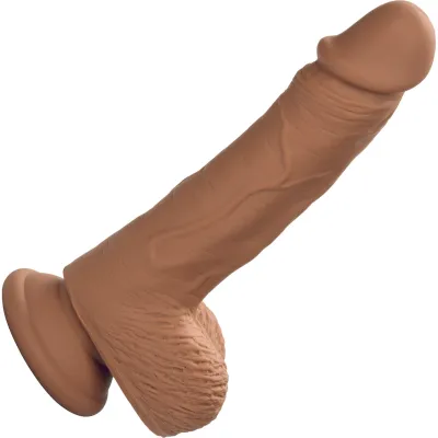 Silicone Studs Realistic 5 Suction Cup Dildo Caramel