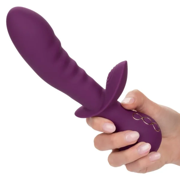 Obsession Lover Rechargeable Waterproof Silicone Dual Stimulation Vibrator By CalExotics - Purple