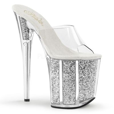 8 inches Heel 4 inches PF Slide W Glitter Filled Bottom