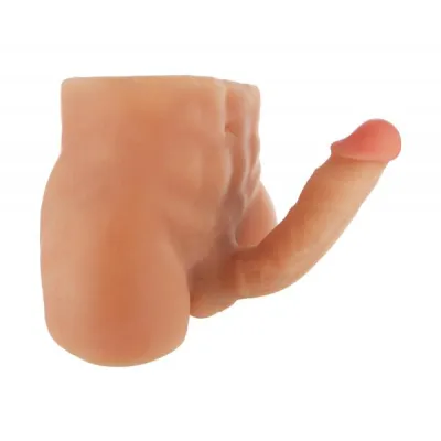 Double Up Dennis Dildo And Ass Masturbator Beige