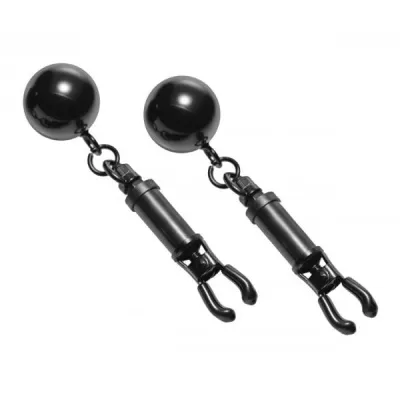 Black Bomber Nipple Clamps Ball Weights
