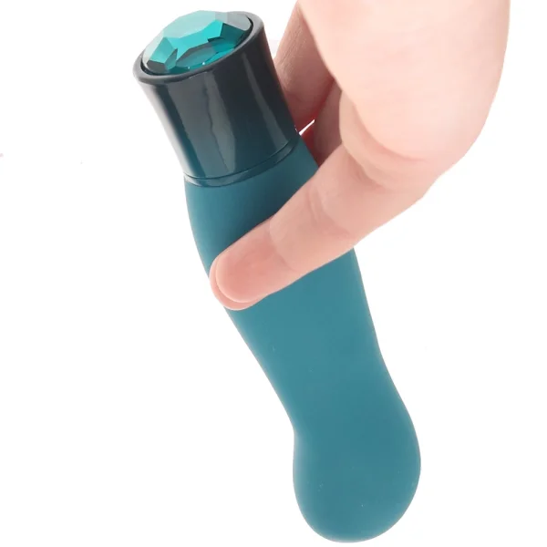 Oh My Gem Fierce Rechargeable Silicone Warming G-Spot Vibrator By Blush - Blue Topaz
