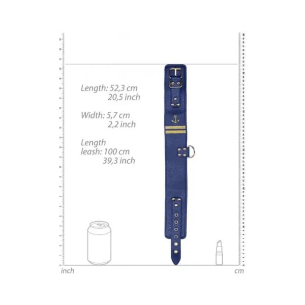 Ouch Collar With Leash Sailor Theme Blue