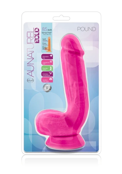 Au Natural - Bold - Pound - 8.5 Inch Dildo - Pink