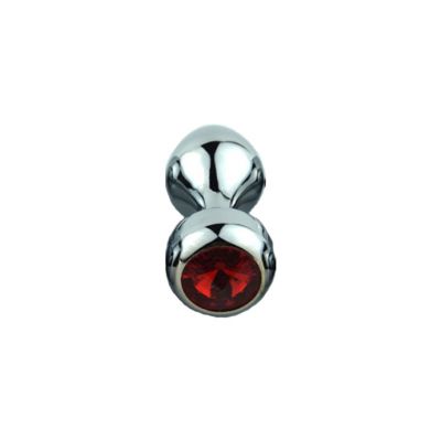 Sparkling Metal Butt Plug Red 3 1 Inch