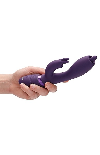 Vive Nilo Purple 22 cm USB Rechargeable Rabbit Vibrator with Swirling Tip