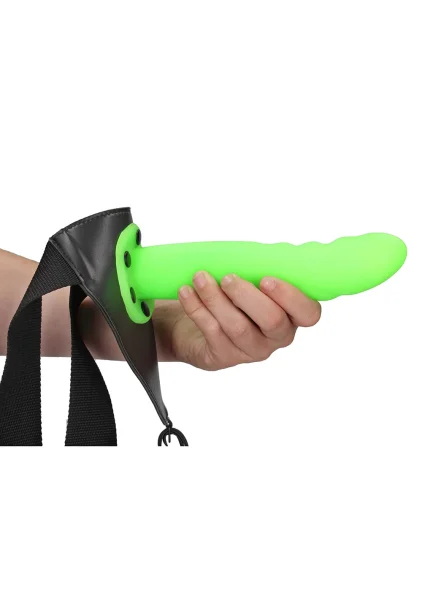 Ouch! Glow in the Dark Textured Curved Hollow Strap-On — image 7 of 9