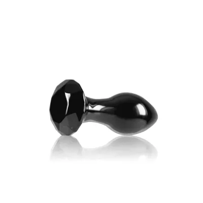 Crystal Gem Butt Plug Black 3 5 Inch