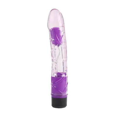 9 Inch Clear Colurful Vibrator Purple 9 Inch