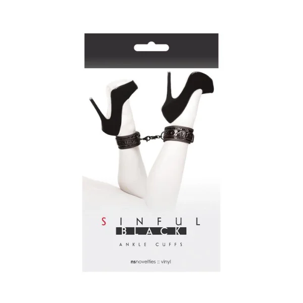 NS Novelties Sinful Black Ankle Cufs