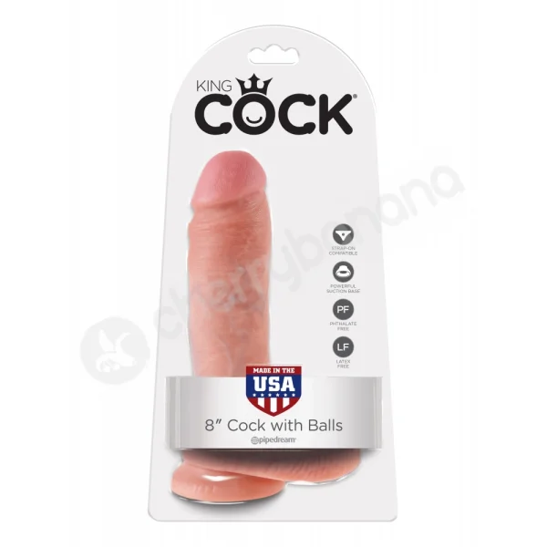 King Cock Flesh 8'' Cock With Balls