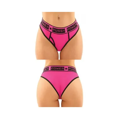 Vibes Pussy Power Buddy Pack 2 Pc Micro Boyfriend Brief Lace Thong L xl Black pink