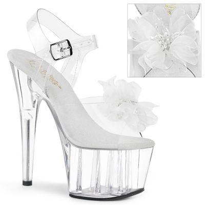 7 inches Heel 2 3 4 inches PF Ankle Strap Sandal w Beaded Flower