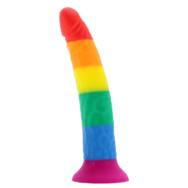 Rainbow Power Drive Strap On Dildo - Size Small