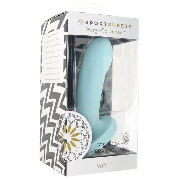 Sportsheets Myst 5” Vibrating Silicone Dildo Sky Blue