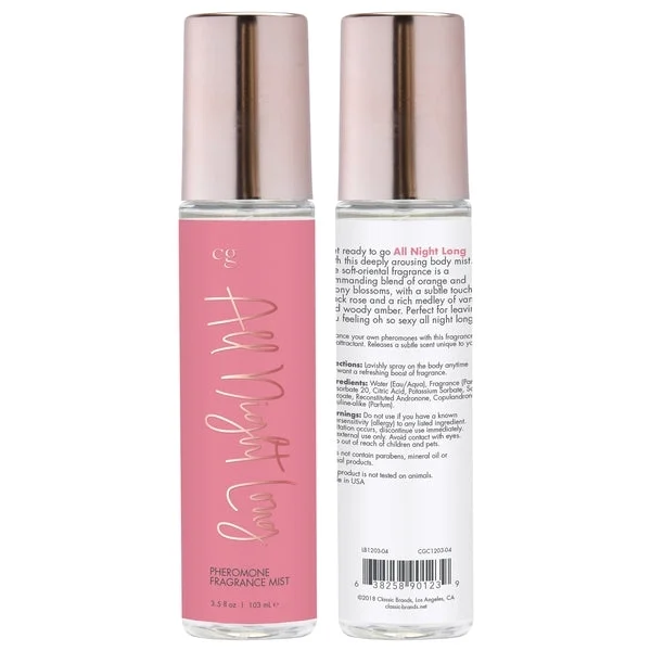 CG Fragrance Body Mist with Pheromones - All Night Long (3.5 oz)