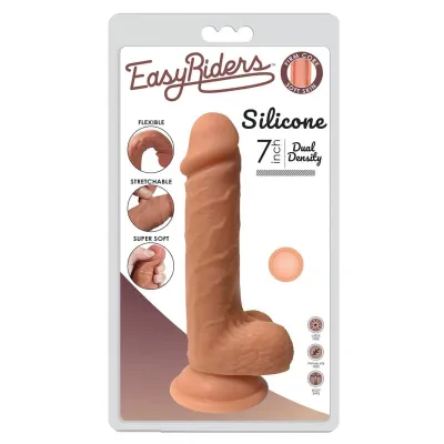 Easy Rider 7 Inch Dual Density Dildo With Balls Light