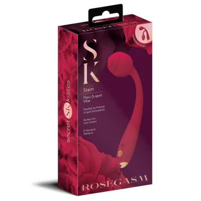 Rosegasm Long Stem Flexi G Spot Vibe Rose Red
