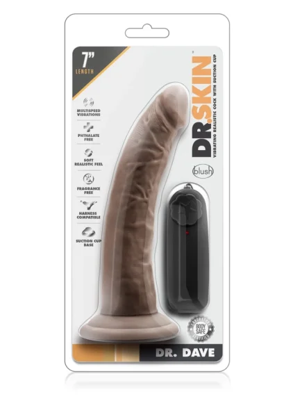 Dr. Skin - Dr. Dave - 7" Vibrating Cock with Suction Cup