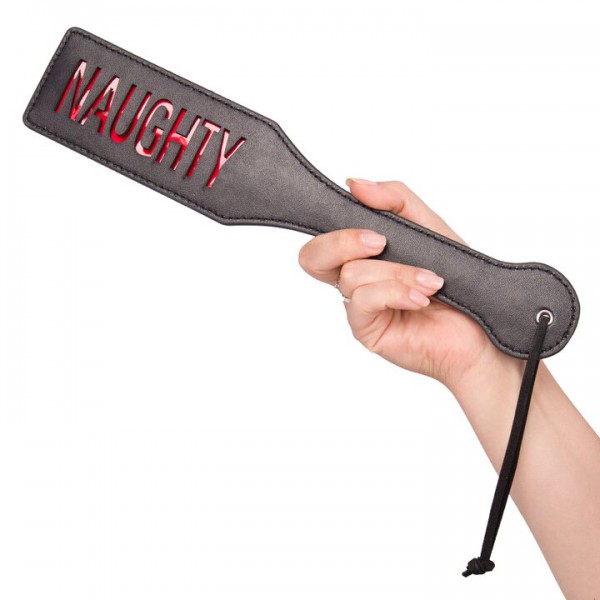 Bondara Naughty Or Nice Faux Leather Slapper Paddle - 12.5 Inch