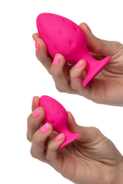 California Exotic Cheeky Pink Silicone Butt Plug Set (2 Pce)
