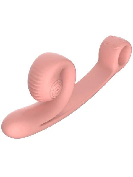Snail Vibe Curve Silicone Rechargeable Waterproof Dual Stimulation Vibrator - Purple