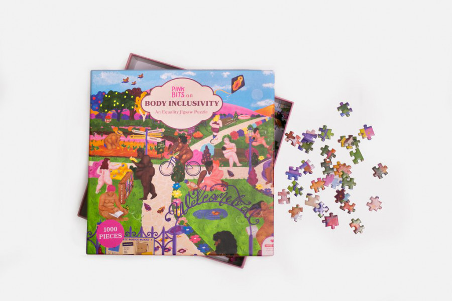 1000 Piece Equality Jigsaw Puzzle: Pink Bits