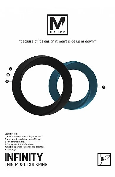 Infinity - Thin - Large Cockring (Blue)