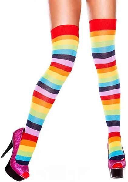 Hustler Lingerie Thigh High Rainbow Socks — image 5 of 6